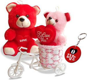 Sky Trends Love Couple Teddy Basket Cycle Valentine Romantic Teddyss