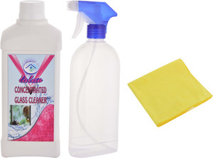 Lalan Concentrated Glass Cleaner + Spray Bottle + Microfibre Cloth Liquid Vehicle Glass Cleaner