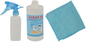 Lalan GLC - Concentrated, Empty Spray Bottle And Microfibre Cloth Liquid Vehicle Glass Cleaner