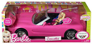 barbie convertible car and doll set