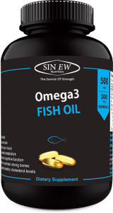 Sinew Nutrition Omega 3 Fish Oil 500mg (150EPA & 100DHA), 60 Softgels