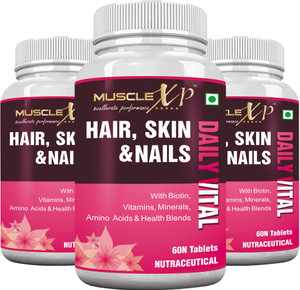 MuscleXP Biotin Hair, Skin & Nails (Pack of 3)