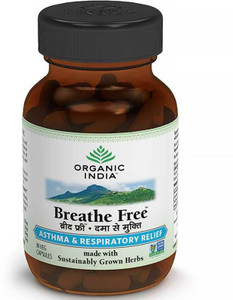 Organic India Breathe Free 60 Capsules Bottle