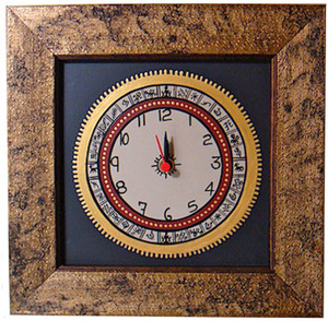 Exclusivelane Analog Wall Clock Golden Black Without Glass Best
