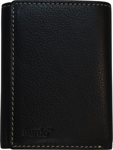 AurDo Men Black Genuine Leather Wallet