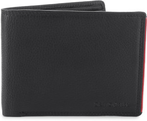 SAMSONITE Men Black Genuine Leather Wallet Black and Red Price
