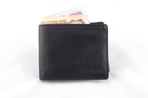 Rodid Men Black Genuine Leather Wallet