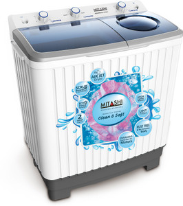 Mitashi 7 kg Semi Automatic Top Load Washing Machine White