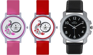 Frida Designer VOLGA Beautiful New Branded Type Watches Men and Women Combo621 VOLGA Band Analog Watch  - For Couple