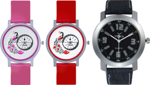 Frida Designer VOLGA Beautiful New Branded Type Watches Men and Women Combo616 VOLGA Band Analog Watch - For Couple