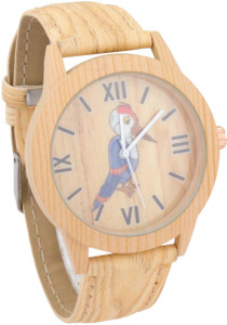 COSMIC BIG WOODEN LOOK UNISEX WATCH WITH BLUE KINGFISHER BIRD DESIGN ON DIAL Analog Watch - For Men & Women