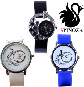 Spinoza Diamond studded letest collaction with beautiful attractive peacock S09P39 Analog Watch  - For Women