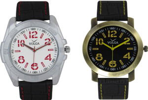 Volga Branded Leather Quality Designer Dial Diwali Special Combo565 Designer Sport Looks WaterProof Mens Watch Analog Watch - For Men
