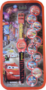 Creator Cars With Ten Dial Stickers Digital Watch - For Boys & Girls
