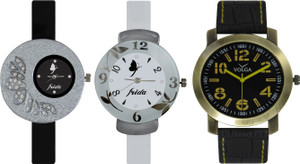 Frida Designer VOLGA Beautiful New Branded Type Watches Men and Women Combo397 VOLGA Band Analog Watch - For Couple