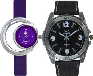 Frida Designer VOLGA Beautiful New Branded Type Watches Men and Women Combo139 VOLGA Band Analog Watch - For Couple