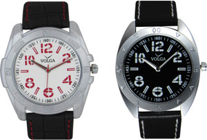 Volga Branded Leather Quality Designer Dial Diwali Special Combo563 Designer Sport Looks WaterProof Mens Watch Analog Watch - For Men