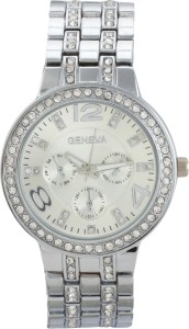Geneva GEN-001 Forever Bling Silver Analog Watch  - For Women