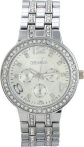 Geneva GEN-001 Forever Bling Silver Analog Watch - For Women