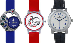 Frida Designer VOLGA Beautiful New Branded Type Watches Men and Women Combo486 VOLGA Band Analog Watch - For Couple