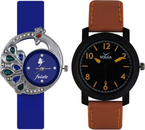 Frida Designer VOLGA Beautiful New Branded Type Watches Men and Women Combo50 VOLGA Band Analog Watch - For Couple