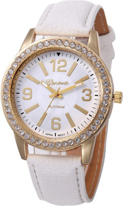 Geneva Platinum Royal Studded Analog Watch - For Women
