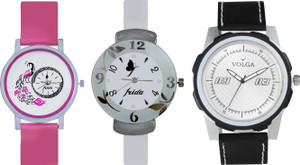 Volga Designer FVOLGA Beautiful New Branded Type Watches Men and Women Combo168 VOLGA Band Analog Watch - For Couple