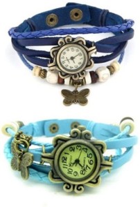 JP Vintage Butter fly blue-skyblue Analog Watch  - For Girls