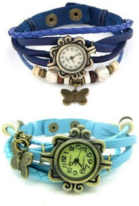 JP Vintage Butter fly blue-skyblue Analog Watch - For Girls