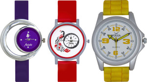 Frida Designer VOLGA Beautiful New Branded Type Watches Men and Women Combo670 VOLGA Band Analog Watch - For Couple