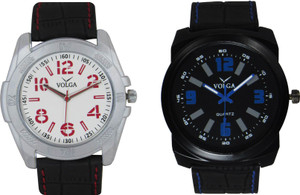 Volga Branded Leather Quality Designer Dial Diwali Special Combo564 Designer Sport Looks WaterProof Mens Watch Analog Watch - For Men