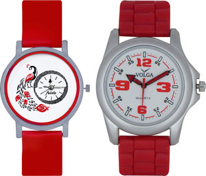 Frida Designer VOLGA Beautiful New Branded Type Watches Men and Women Combo151 VOLGA Band Analog Watch - For Couple