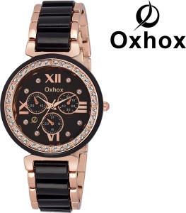 Oxhox OXL 484 BLACK CHRONOGRAPH PATTERN Analog Watch  - For Women