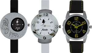 Frida Designer VOLGA Beautiful New Branded Type Watches Men and Women Combo389 VOLGA Band Analog Watch - For Couple
