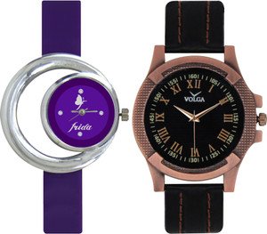 Frida Designer VOLGA Beautiful New Branded Type Watches Men and Women Combo128 VOLGA Band Analog Watch - For Couple