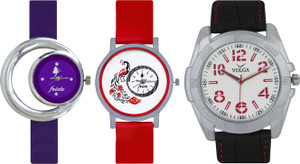 Frida Designer VOLGA Beautiful New Branded Type Watches Men and Women Combo689 VOLGA Band Analog Watch - For Couple