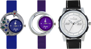 Volga Designer FVOLGA Beautiful New Branded Type Watches Men and Women Combo128 VOLGA Band Analog Watch - For Couple
