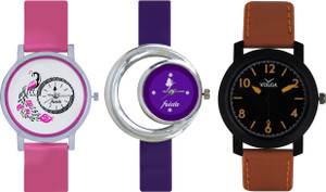 Frida Designer VOLGA Beautiful New Branded Type Watches Men and Women Combo568 VOLGA Band Analog Watch - For Couple