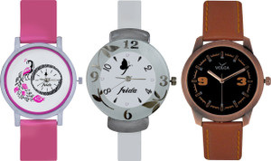 Frida Designer VOLGA Beautiful New Branded Type Watches Men and Women Combo644 VOLGA Band Analog Watch - For Couple