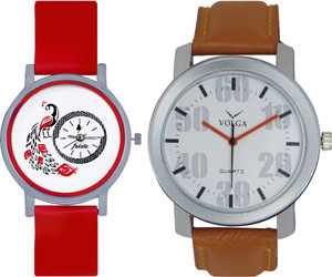 Frida Designer VOLGA Beautiful New Branded Type Watches Men and Women Combo169 VOLGA Band Analog Watch - For Couple