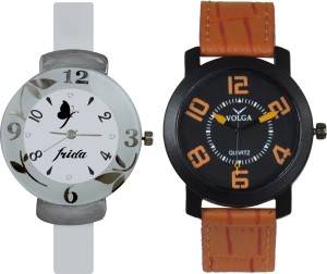 Frida Designer VOLGA Beautiful New Branded Type Watches Men and Women Combo199 VOLGA Band Analog Watch  - For Couple