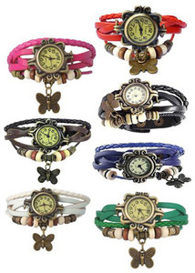 True Colors RAINBOW COMBO VINTAGE LEATHER Analog Watch - For Women