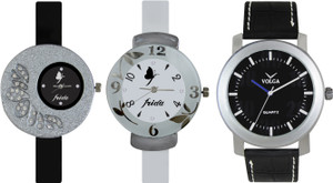 Volga Designer FVOLGA Beautiful New Branded Type Watches Men and Women Combo111 VOLGA Band Analog Watch - For Couple