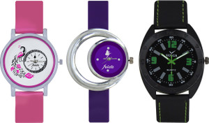 Frida Designer VOLGA Beautiful New Branded Type Watches Men and Women Combo567 VOLGA Band Analog Watch - For Couple
