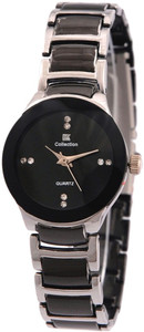 IIK Collection Silver-Black Analog Watch - For Women
