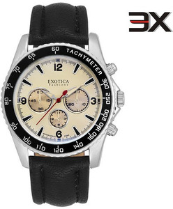 Exotica Fashions EFG-110-White-Black-NS New Series Analog Watch - For Men