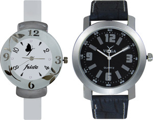 Frida Designer VOLGA Beautiful New Branded Type Watches Men and Women Combo209 VOLGA Band Analog Watch - For Couple