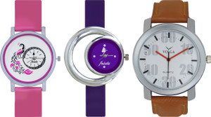 Frida Designer VOLGA Beautiful New Branded Type Watches Men and Women Combo576 VOLGA Band Analog Watch - For Couple