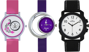 Frida Designer VOLGA Beautiful New Branded Type Watches Men and Women Combo562 VOLGA Band Analog Watch - For Couple