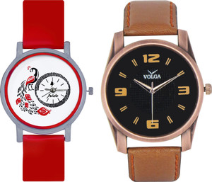 Frida Designer VOLGA New Branded Type Watches Men and Women Combo164 VOLGA Frida Couple Analog Watch - For Couple